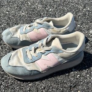 New Balance Kids Light Blue and Pink Retro Sneakers
